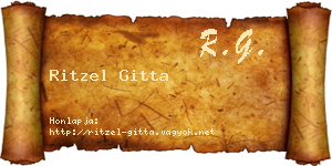 Ritzel Gitta névjegykártya